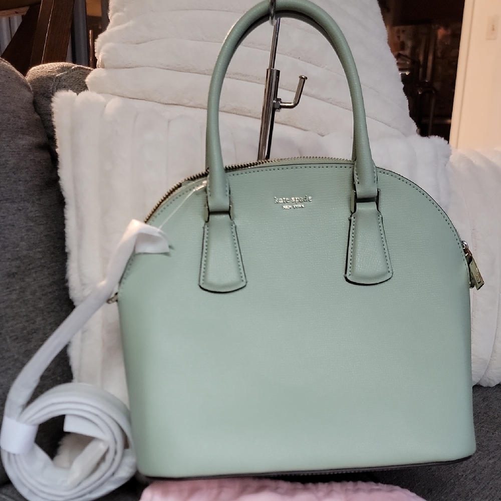 NWT Kate Spade Sylvia Large Dome Satchel in a light pistachio green